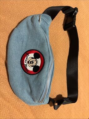 Light Denim Mickey Mouse Patch Fanny Pack